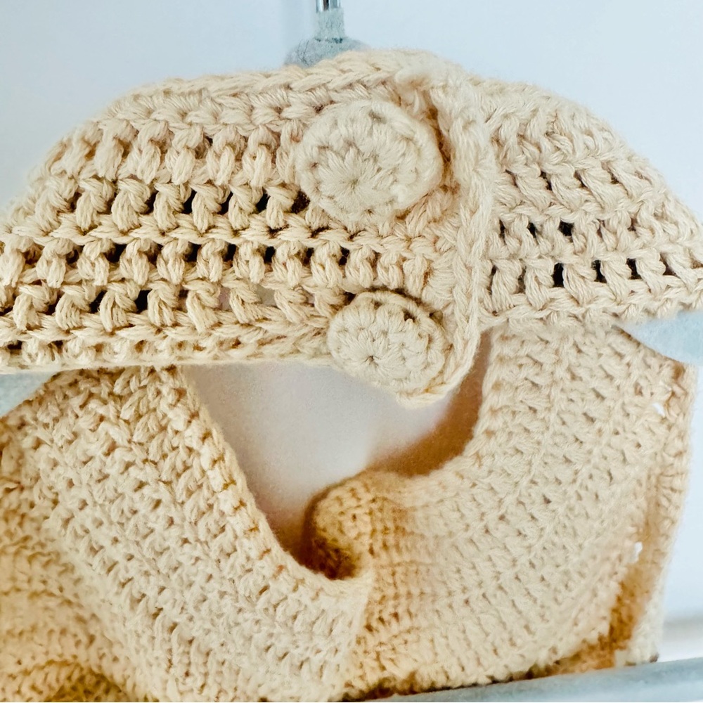 NWOT $218 Revolve Camila Coelho Lyssa Hand Crochet Halter Mini Dress in Sand Med - Picture 11 of 16
